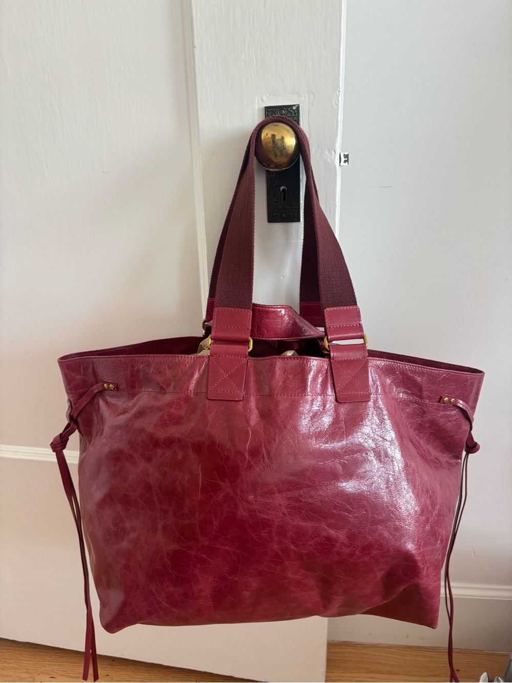 Isabel Marant Burgundy Wardy shopper tote - Picture 3 of 12